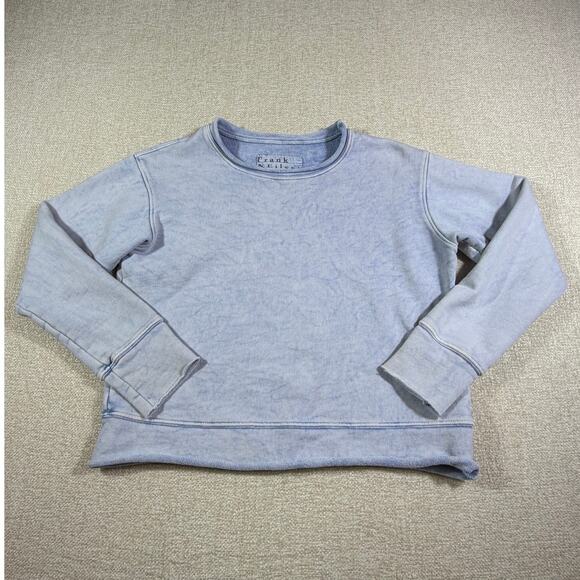 Frank & Eileen Women’s M Blue Tie Dye Long Sleeve Cropped Pullover Sweatshirt - Picture 1 of 7